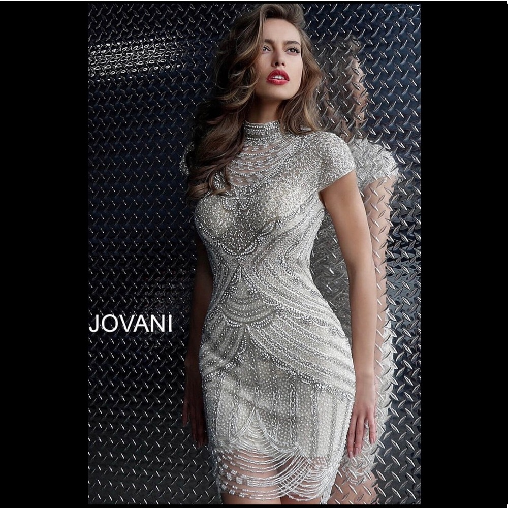 JOVANI -60933 BEADED COCKTAIL DRESS